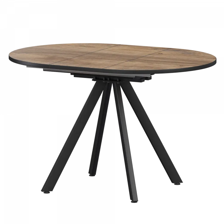 Стол раздвижной Байкал Мини Байкал 900+300 (Н-3784) Дуб Самдал/Черный муар 900x900x750 Обеденные столы в пластике