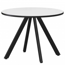 Стол нераздвижной Байкал Мини Байкал 800 (Н-3819) Супер Белый/Черный муар 800x800x750 Обеденные столы в пластике