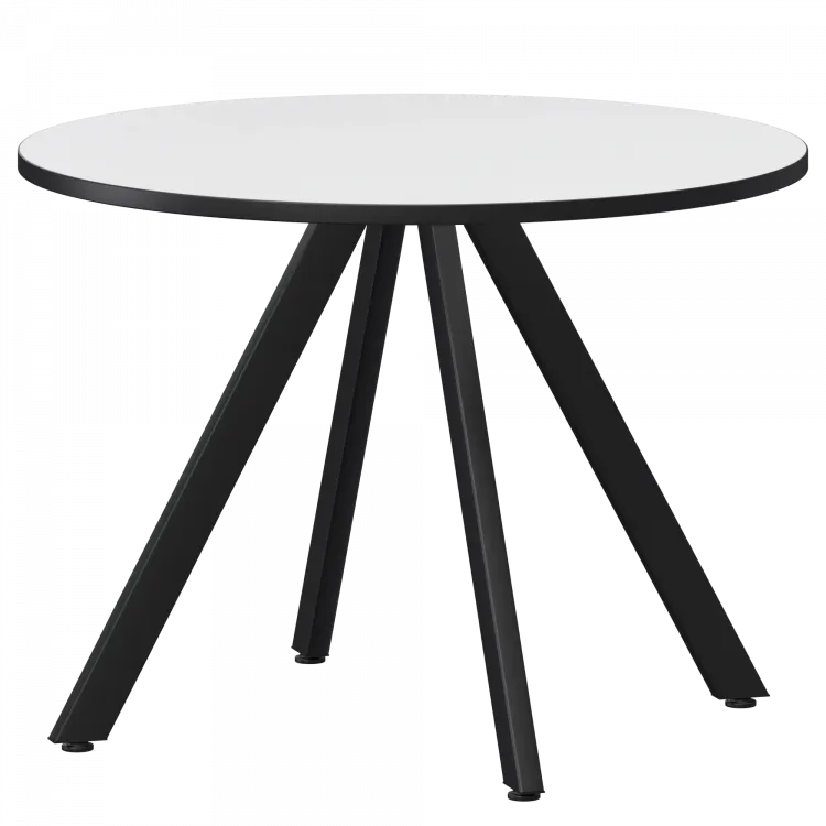 Стол нераздвижной Байкал Мини Байкал 800 (Н-3819) Супер Белый/Черный муар 800x800x750 Обеденные столы в пластике