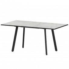 Стол раздвижной Альфа Альфа 1200+300 R20 Серый Каспий/Черный муар 1200x800x750 Обеденные столы в пластике