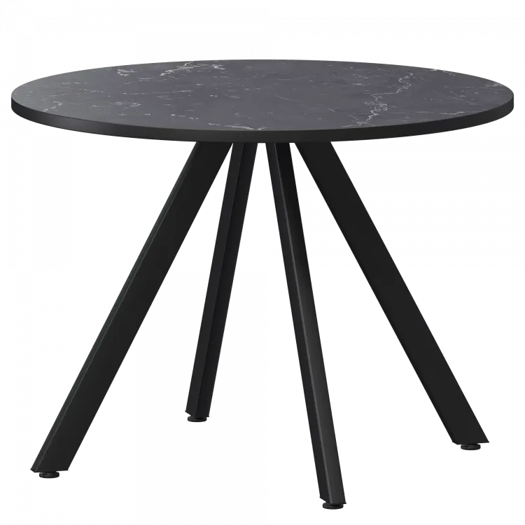 Стол нераздвижной Байкал Мини Байкал 800 (Н-3819) Даркстоун/Черный муар 800x800x750 Обеденные столы в пластике