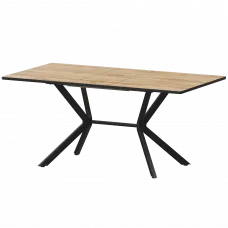 Стол раздвижной Сириус Сириус 1200+300 R20 (Н-3831) Дуб Вотан/Черный муар 1200x800x750 Обеденные столы в пластике