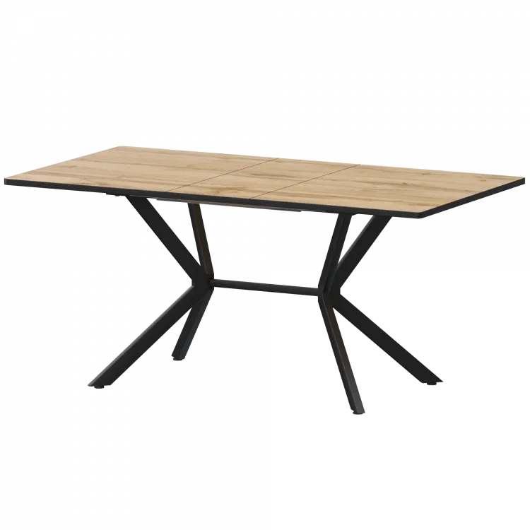 Стол раздвижной Сириус Сириус 1200+300 R20 (Н-3831) Дуб Вотан/Черный муар 1200x800x750 Обеденные столы в пластике