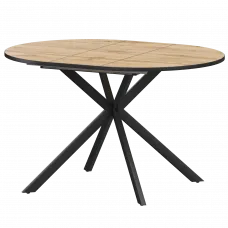 Стол раздвижной Грань Грань 900+300 (Н-3784) Дуб Вотан/Черный муар 900x900x750 Обеденные столы в пластике