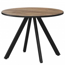 Стол нераздвижной Байкал Мини Байкал 900 (Н-3820) Дуб Самдал/Черный муар 900x900x750 Обеденные столы в пластике