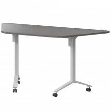 Стол мобильный складной трапециевидный МБ25-127.58Т Лиственница/Белый 1278x585x750 Моби