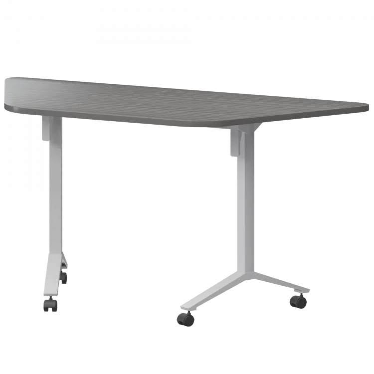 Стол мобильный складной трапециевидный МБ25-127.58Т Лиственница/Белый 1278x585x750 Моби