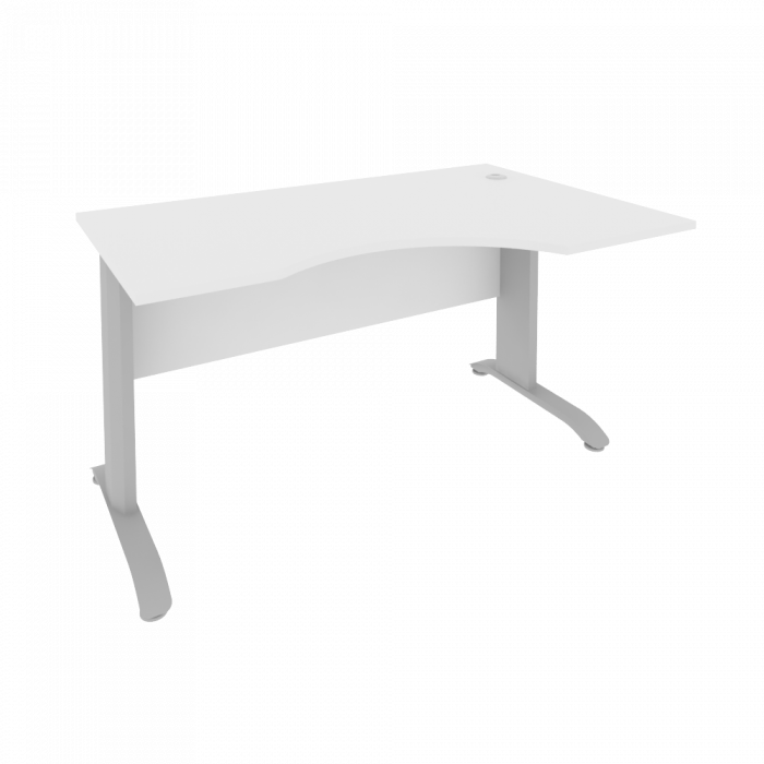 Riva Metal-L Стол криволинейный правый ПЛ.СА-2 (R) Белый/Металл Серый 1400*900*750