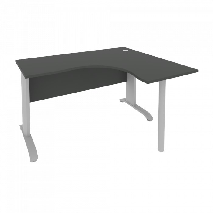 Riva Metal-L Стол криволинейный правый ПЛ.СА-3 (R) Антрацит/Металл Серый 1400*1200*750