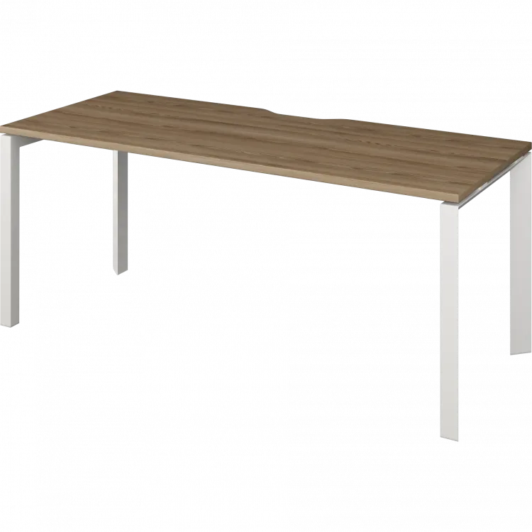 Стол на металлокаркасе НТМП.П-160 Дуб сафари/Белый 1600x730x750 Аргентум-МП