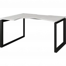 Стол эргономичный левый на металлокаркасе НТМП.О-040.ЛВ Сосна винтер/Антрацит 1400x1000x750 Аргентум-МП