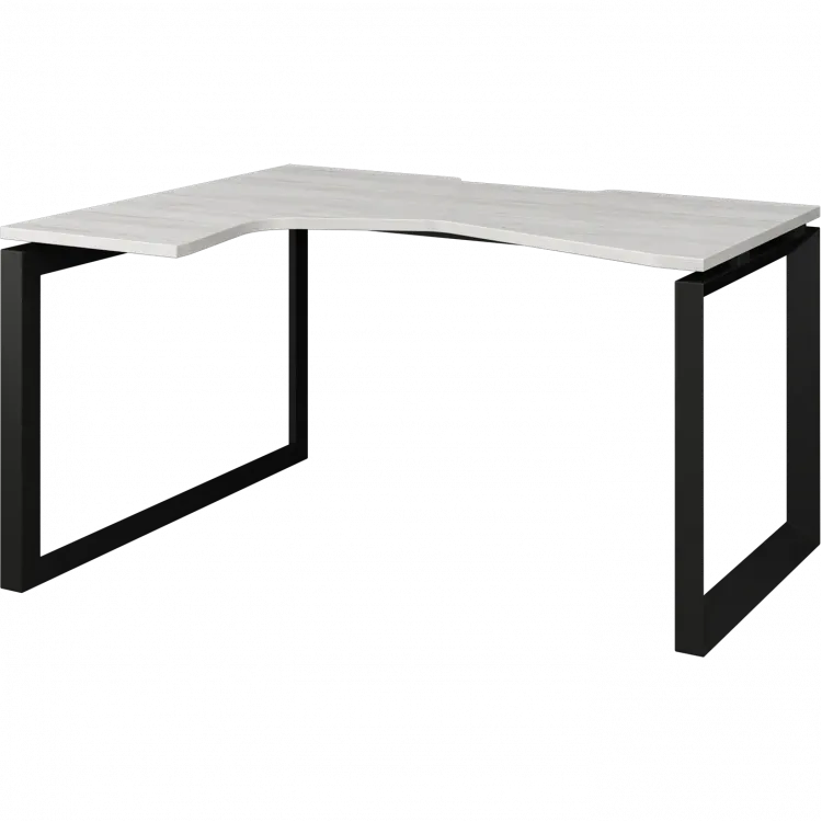 Стол эргономичный левый на металлокаркасе НТМП.О-040.ЛВ Сосна винтер/Антрацит 1400x1000x750 Аргентум-МП