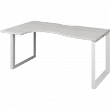 Стол эргономичный левый на металлокаркасе НТМП.О-060.ЛВ Сосна винтер/Белый 1600x1000x750 Аргентум-МП