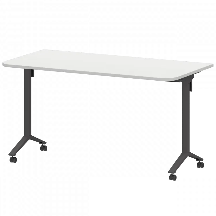 Стол мобильный складной радиусный МБ22-140.70Р Белый/Антрацит 1400x700x750 Моби