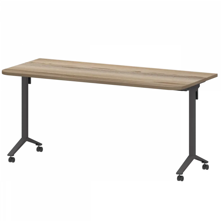 Стол мобильный складной радиусный МБ25-160.70Р Дуб сафари/Антрацит 1600x700x750 Моби