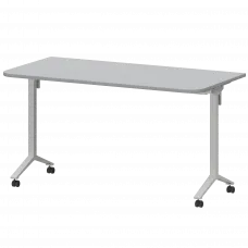 Стол мобильный складной радиусный МБ22-140.70Р Серый/Белый 1400x700x750 Моби