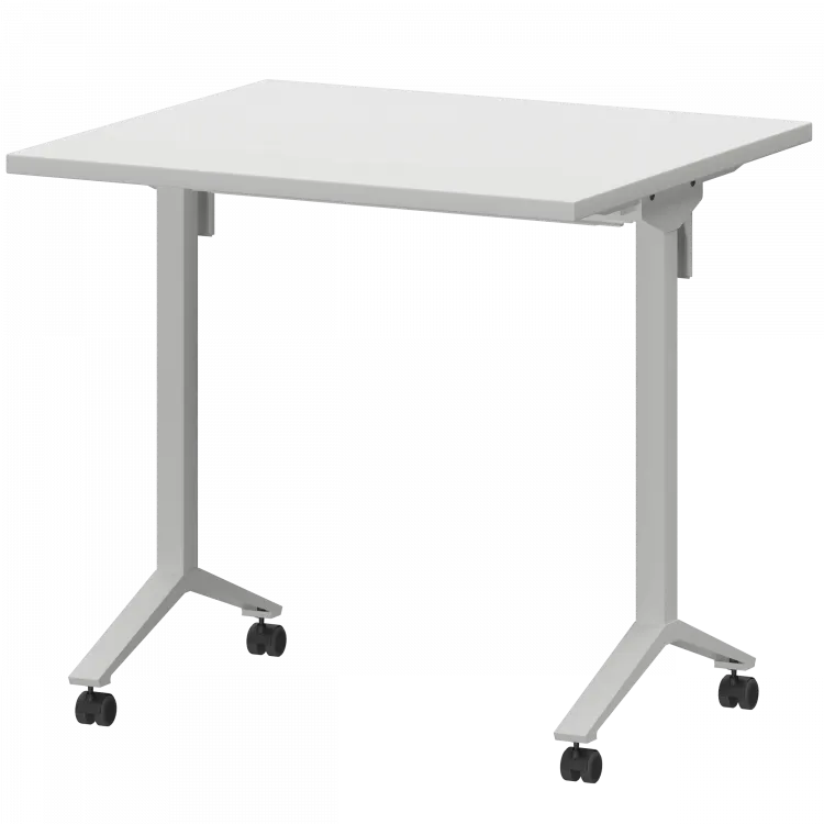 Стол мобильный складной МБ25-80.70 Белый/Белый 800x700x750 Моби