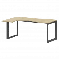 Стол эргономичный левый на металлокаркасе НТМП.О-060.ЛВ Баттл Рок/Антрацит 1600x1000x750 Аргентум-МП