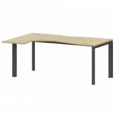 Стол эргономичный левый на металлокаркасе НТМП.П-060.ЛВ Баттл Рок/Антрацит 1600x1000x750 Аргентум-МП