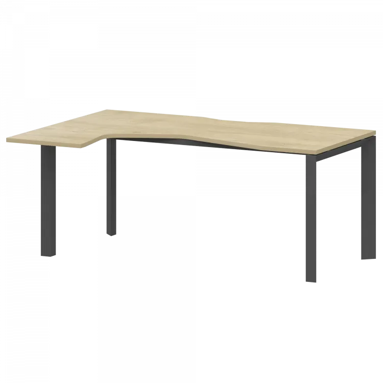 Стол эргономичный левый на металлокаркасе НТМП.П-060.ЛВ Баттл Рок/Антрацит 1600x1000x750 Аргентум-МП