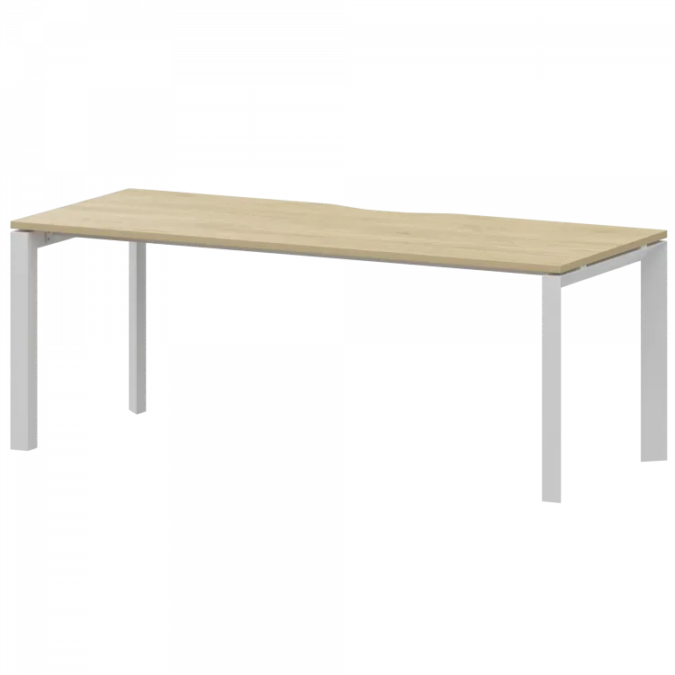 Стол на металлокаркасе НТМП.П-180 Баттл Рок/Белый 1800x730x750 Аргентум-МП