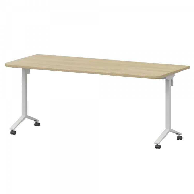 Стол мобильный складной радиусный МБ25-160.70Р Баттл Рок/Белый 1600x700x750 Моби