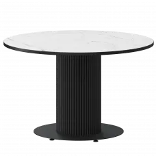 Стол нераздвижной Амур Амур 1000 (Н-3822) Азул/Черный муар 1000x1000x750 Обеденные столы в пластике