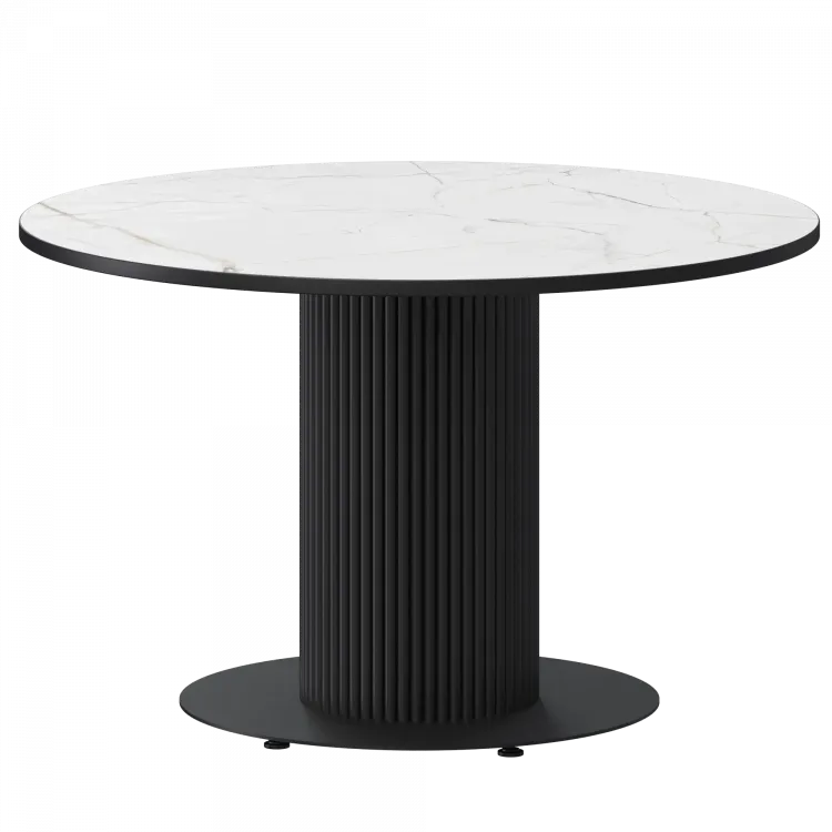 Стол нераздвижной Амур Амур 1000 (Н-3822) Азул/Черный муар 1000x1000x750 Обеденные столы в пластике