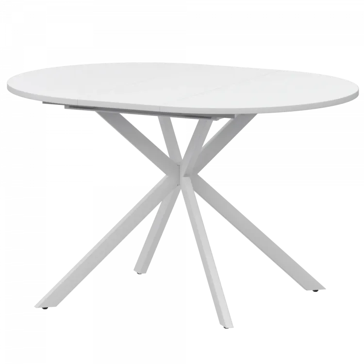 Стол раздвижной Грань Грань 900+300 (Н-3784) Супер Белый/Белый муар 900x900x750 Обеденные столы в пластике