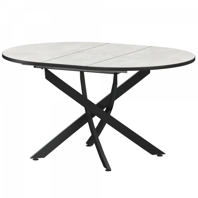 Стол раздвижной Геометрия 2 Геометрия 2 1000+300 (Н-3783) Лофт/Черный муар 1000x1000x750 Обеденные столы в пластике