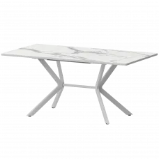 Стол раздвижной Сириус Сириус 1200+300 R20 (Н-3831) Мрамор Белый/Белый муар 1200x800x750 Обеденные столы в пластике