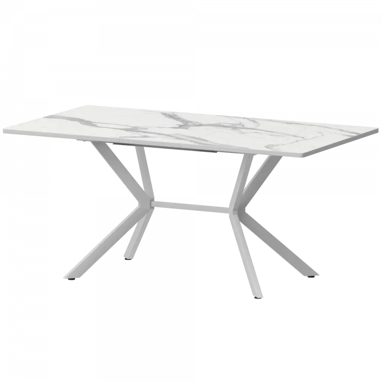 Стол раздвижной Сириус Сириус 1200+300 R20 (Н-3831) Мрамор Белый/Белый муар 1200x800x750 Обеденные столы в пластике