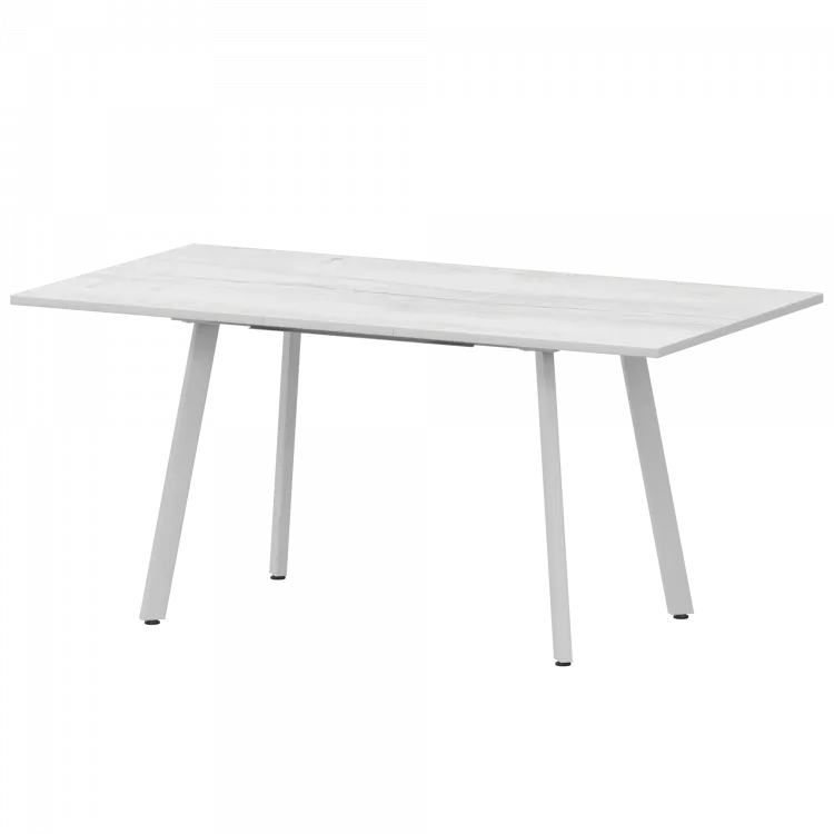 Стол раздвижной Альфа Альфа 1100+300 R20 Фрост/Белый муар 1100x700x750 Обеденные столы в пластике