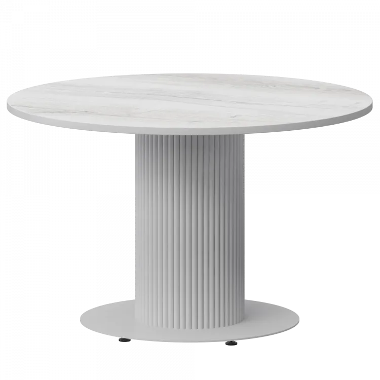 Стол нераздвижной Амур Амур 1000 (Н-3822) Фрост/Белый муар 1000x1000x750 Обеденные столы в пластике