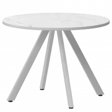 Стол нераздвижной Байкал Мини Байкал 900 (Н-3820) Азул/Белый муар 900x900x750 Обеденные столы в пластике