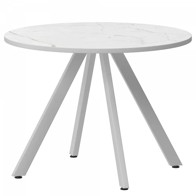 Стол нераздвижной Байкал Мини Байкал 900 (Н-3820) Азул/Белый муар 900x900x750 Обеденные столы в пластике