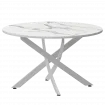 Стол нераздвижной Геометрия Геометрия 900 (Н-3823) Мрамор Белый/Белый муар 900x900x750 Обеденные столы в пластике