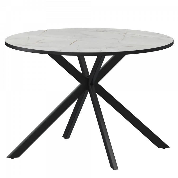 Стол нераздвижной Грань Грань 900 (Н-3824) Серый Каспий/Черный муар 900x900x750 Обеденные столы в пластике