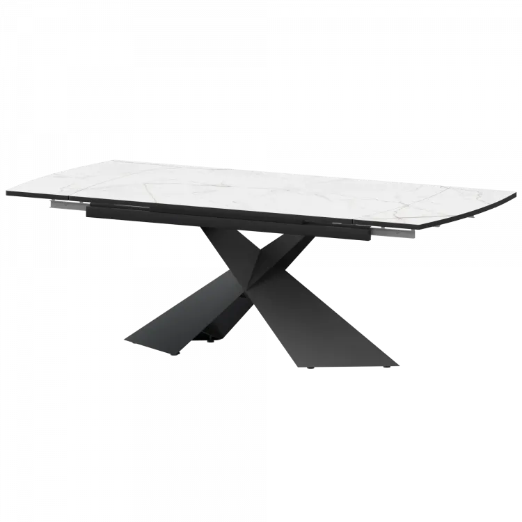 Стол раздвижной Модерн Модерн 1400х945+300 (Н-3833) Азул/Черный муар 1400x945x750 Обеденные столы в пластике