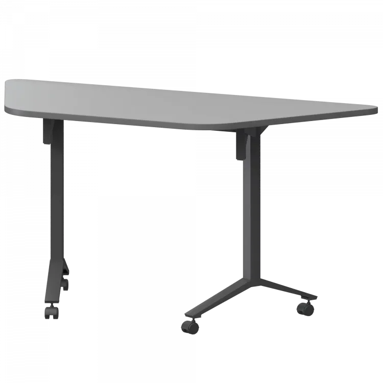 Стол мобильный складной трапециевидный МБ22-127.58Т Серый/Антрацит 1278x585x750 Моби