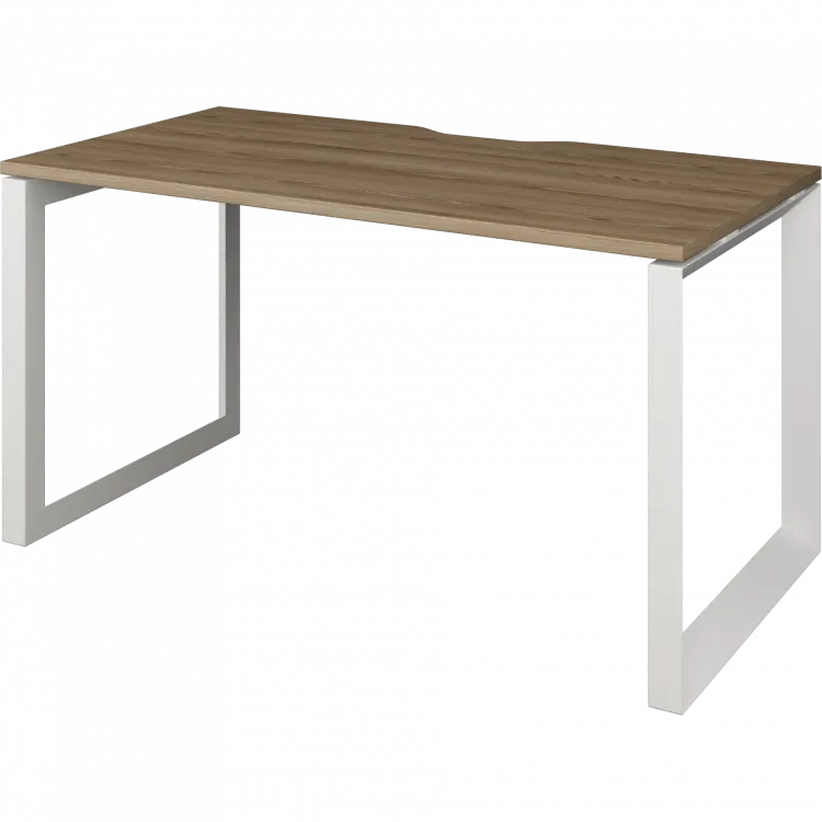 Стол на металлокаркасе НТМП.О-140 Дуб сафари/Белый 1400x730x750 Аргентум-МП