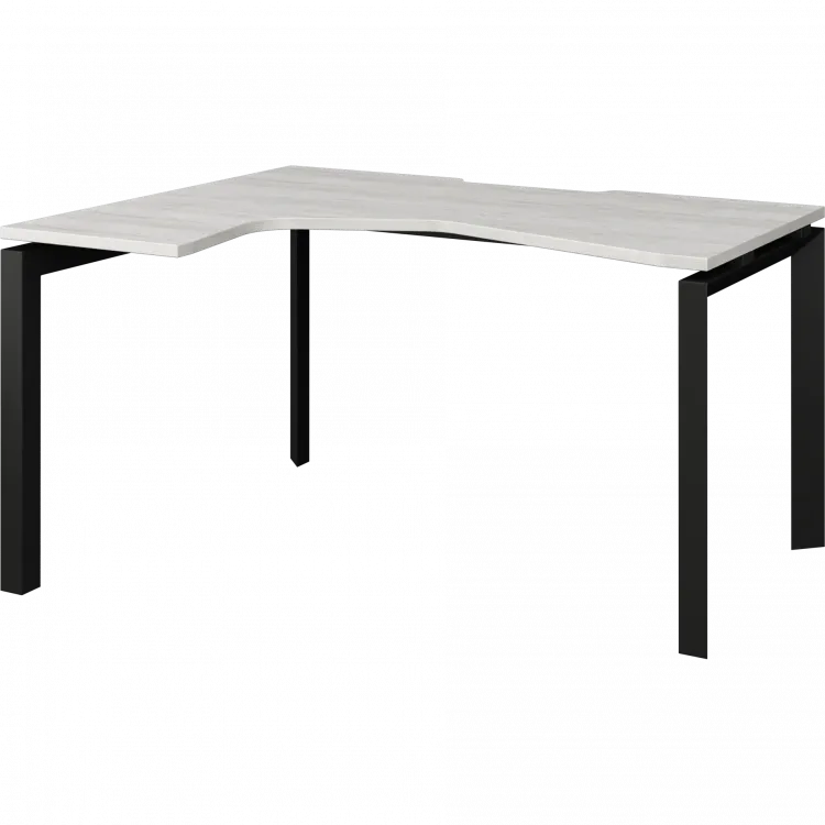 Стол эргономичный левый на металлокаркасе НТМП.П-040.ЛВ Сосна винтер/Антрацит 1400x1000x750 Аргентум-МП