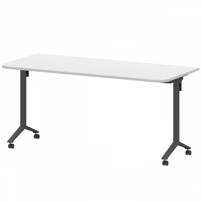 Стол мобильный складной радиусный МБ22-160.70Р Белый/Антрацит 1600x700x750 Моби