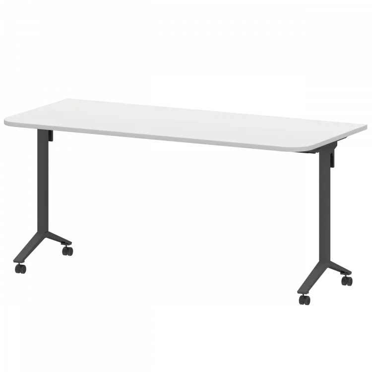 Стол мобильный складной радиусный МБ22-160.70Р Белый/Антрацит 1600x700x750 Моби