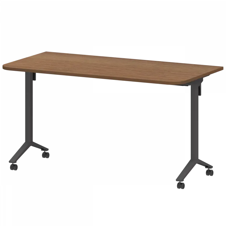 Стол мобильный складной радиусный МБ22-140.70Р Орех/Антрацит 1400x700x750 Моби