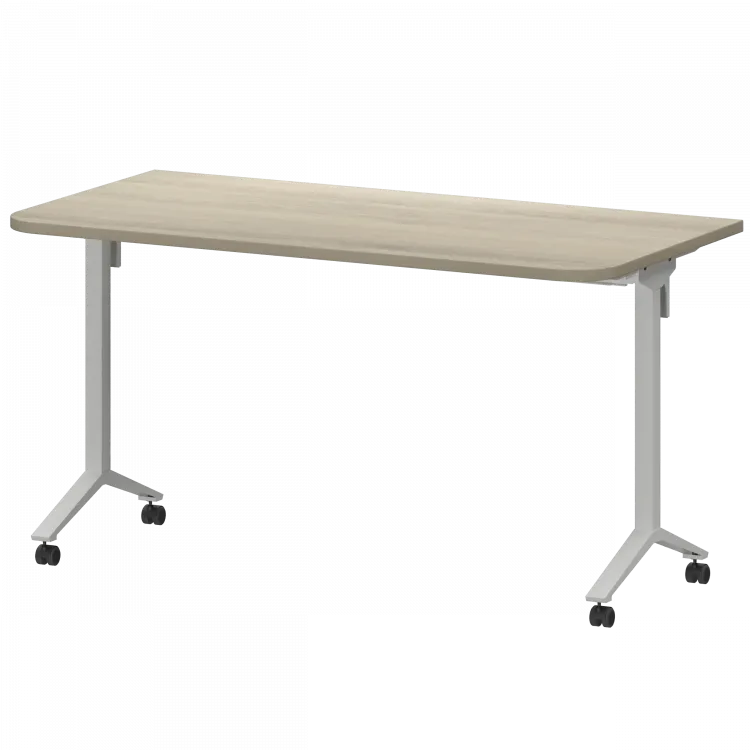 Стол мобильный складной радиусный МБ25-140.70Р Кронберг/Белый 1400x700x750 Моби