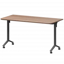 Стол мобильный складной радиусный МБ22-140.70Р Темный шимо/Антрацит 1400x700x750 Моби