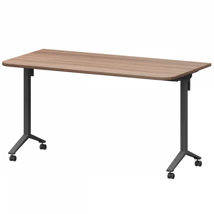 Стол мобильный складной радиусный МБ22-140.70Р Темный шимо/Антрацит 1400x700x750 Моби