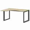 Стол эргономичный левый на металлокаркасе НТМП.О-040.ЛВ Баттл Рок/Антрацит 1400x1000x750 Аргентум-МП