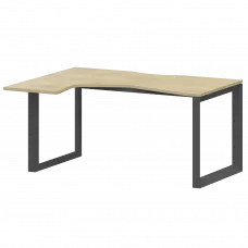 Стол эргономичный левый на металлокаркасе НТМП.О-040.ЛВ Баттл Рок/Антрацит 1400x1000x750 Аргентум-МП